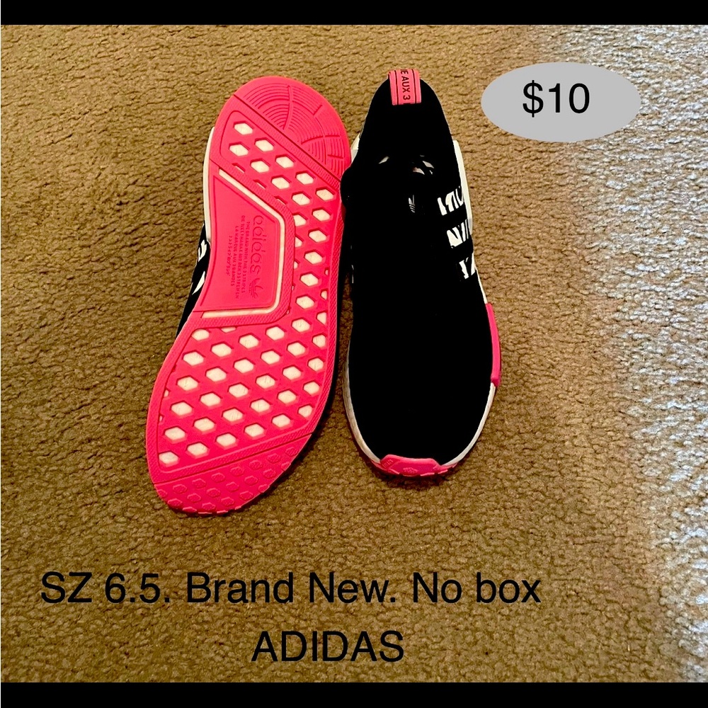 Adidas Black Sneakers with Pink Soles